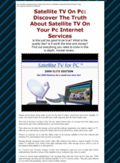 Product picture Satellite TV On PC (resale rights)